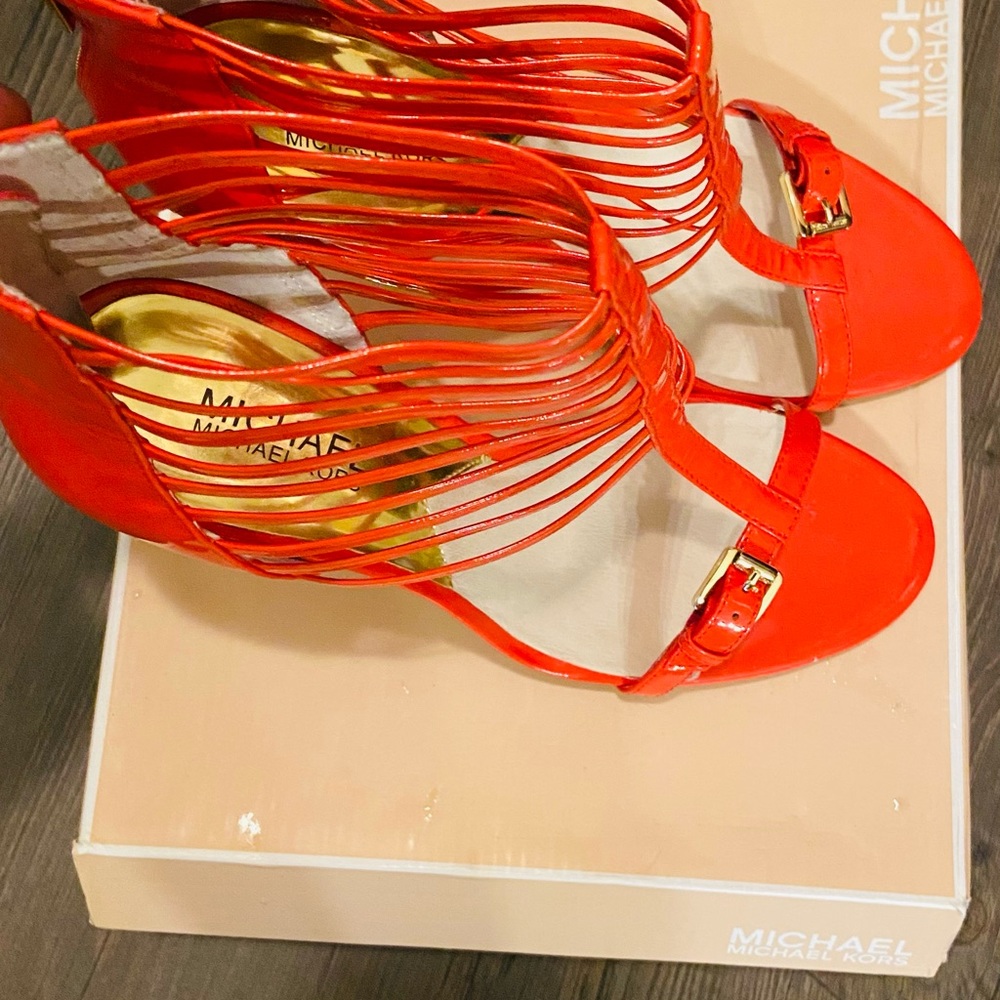 Color orange, size 9 1/2 worn once